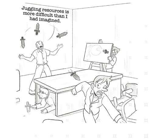 Office chaos illustration